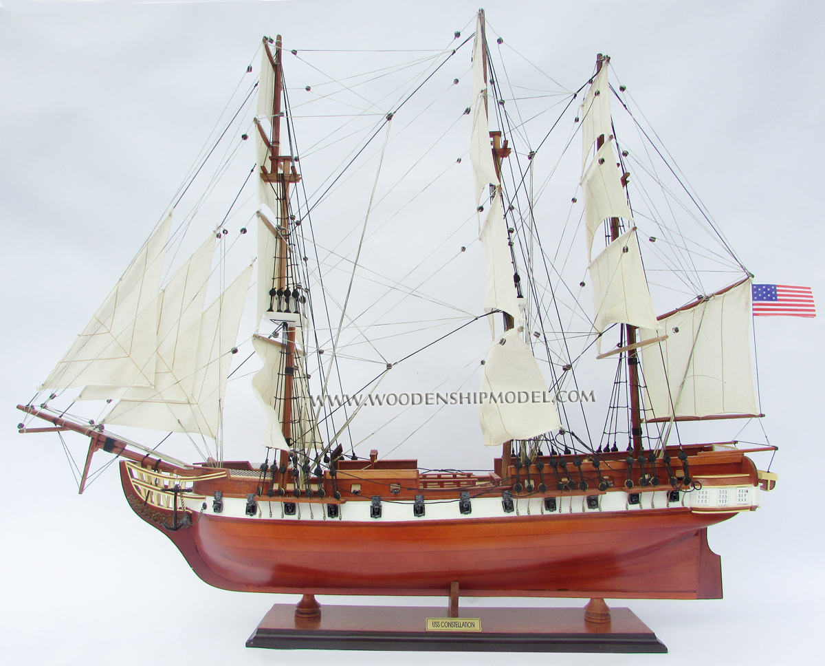 Model USS Constellation ready for display