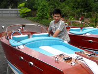 SAILINGSTORY Wooden Model Boat Riva Aquarama Speedboat 1/20 Scale Replica  Runabout Boat Model Decoration